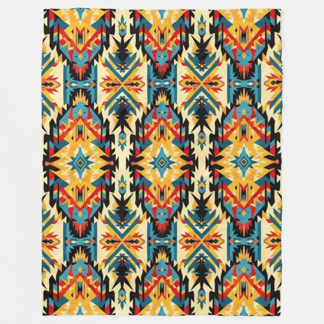 Choctaw Nation Pattern Fleece Blanket (Front)