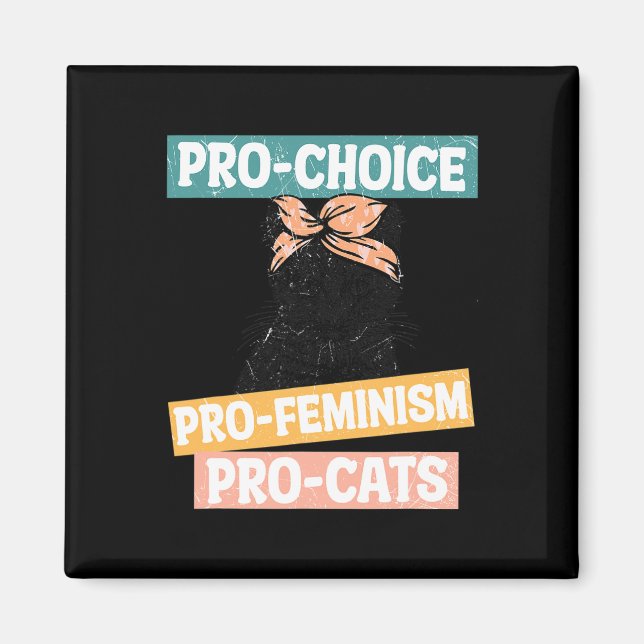 Choice Feminist Cat Mom Reproductive Rights Pro Ab Magnet (Front)