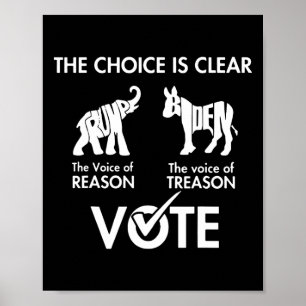 Choice Is Clear The Voice Reason Vote Trump Biden Poster