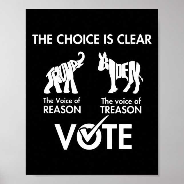 Choice Is Clear The Voice Reason Vote Trump Biden  Poster (Front)