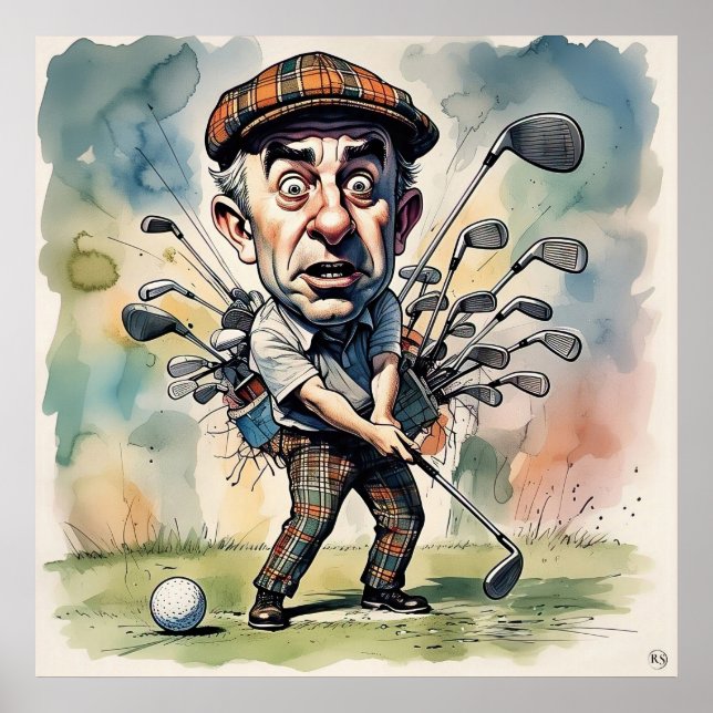 Choice of club - Large Golf Art Print (Front)