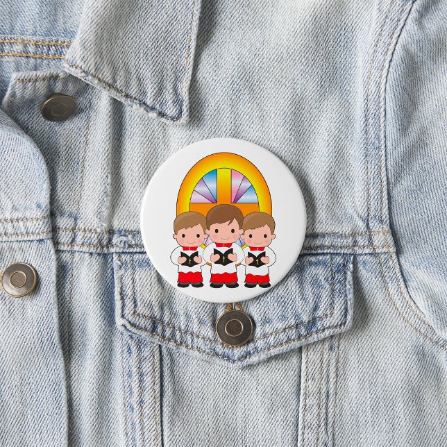 Choir Boys Singing in Church Christian Worship Button (Creator Uploaded)