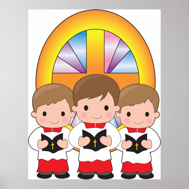 Choir Boys Singing in Church Christian Worship Poster (Front)