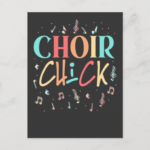 Choir Chick Girl Singing Karaoke Lover Musician Postcard