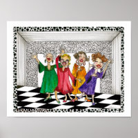Choir church ladies watercolor painting