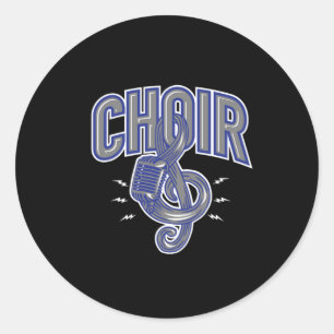Choir Clef Chorus Singing Choral Music Gift Classic Round Sticker