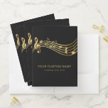 Choir Concert Black Gold Musical Notes Elegant Pocket Folder at Zazzle