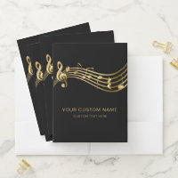 Choir Concert Black Gold Musical Notes Elegant