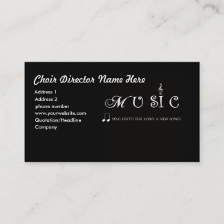 Choir Director Business Card