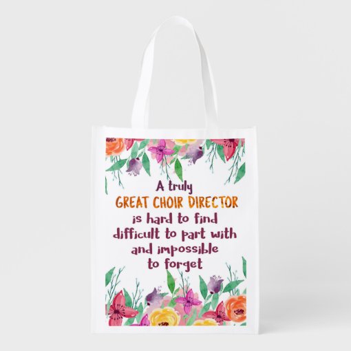 Choir Director Chorus teacher Appreciation Gift Grocery Bag Zazzle