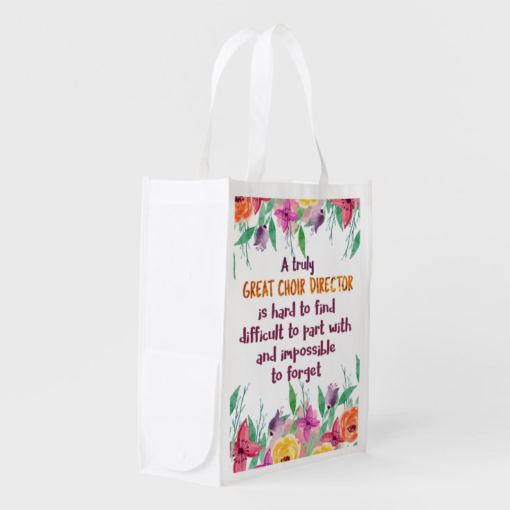 Choir Director Chorus teacher Appreciation Gift Grocery Bag Zazzle