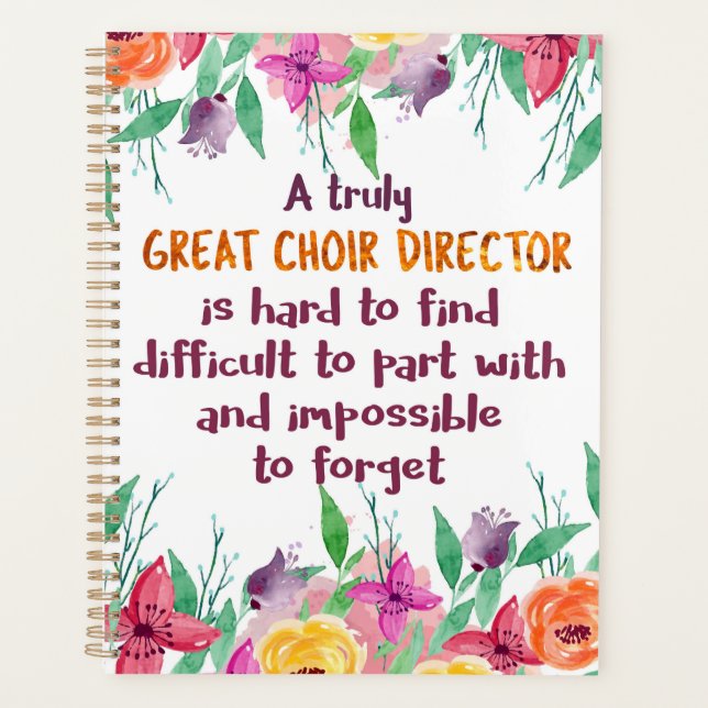 Choir Director Chorus teacher Appreciation Gift Planner (Front)