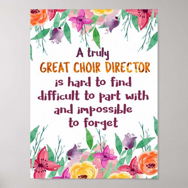 Choir Director Chorus teacher Appreciation Gift Poster (Front)