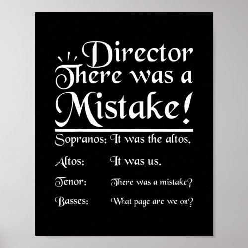 Choir director music funny musical teacher poster