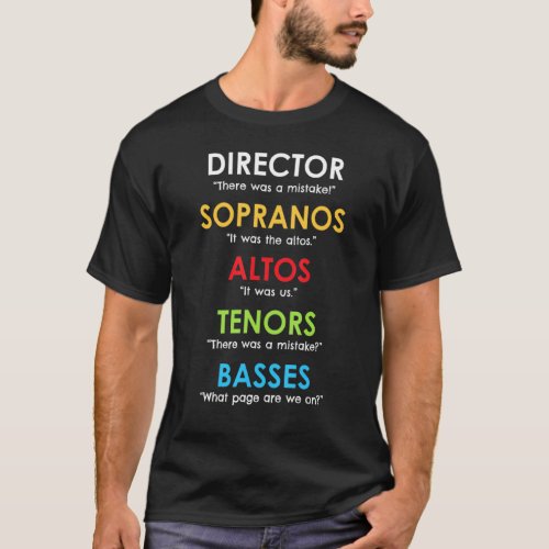 Choir Director Present Orchestra Soprano Alto Teno T_Shirt