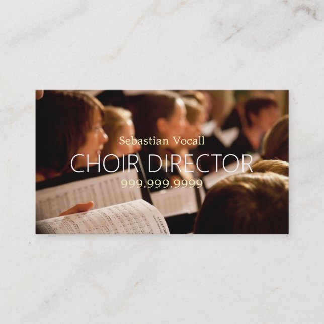 Choir Director Vocalist Music Instructor Teacher Business Card (Front)