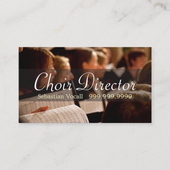 Choir Director Vocalist Music Instructor Teacher Business Card (Front)