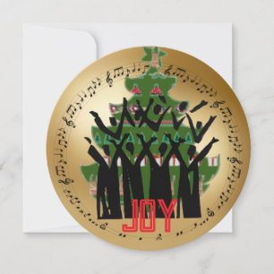 Choir in front of Christmas Tree Holiday Card