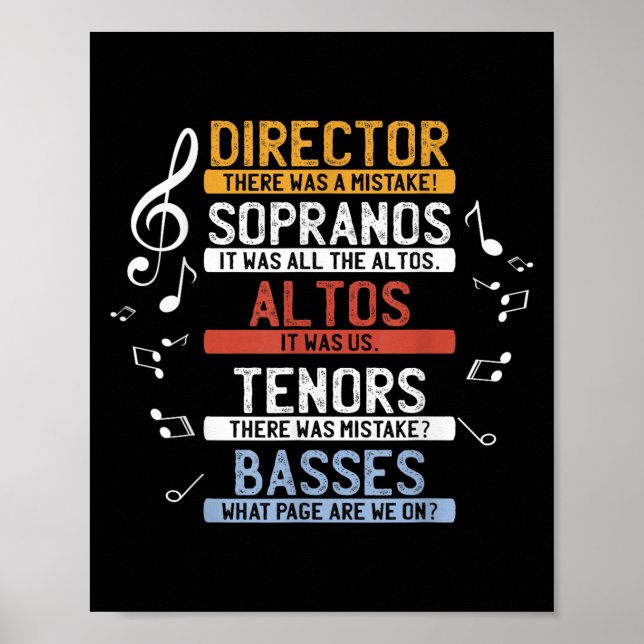 Choir Joke Shirt _ Funny Music Singing Tee _ Men W Poster (Front)