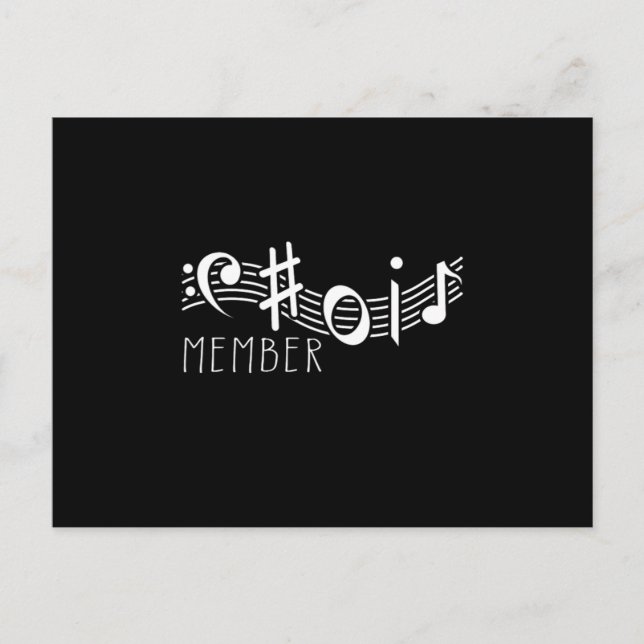 Choir Member Chorus Clef Singer Choral Music Gift Postcard (Front)