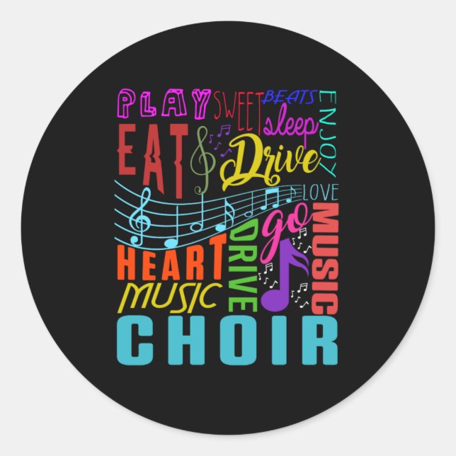 Choir Music Chorus Choral Music Conductor Gift Classic Round Sticker (Front)