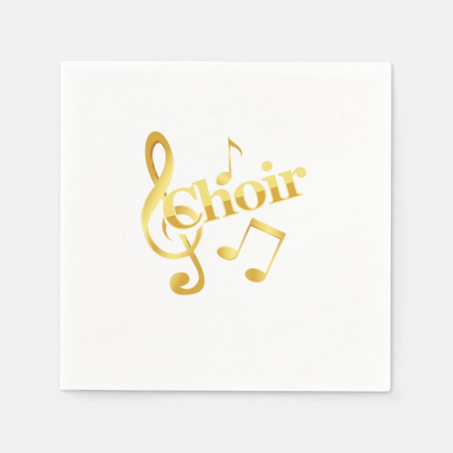 Choir Music Notes Clef Chorus Choral Music Gift Napkins (Front)