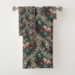 Choir of an Unholy Accord – Gothic Victorian Bath Towel Set