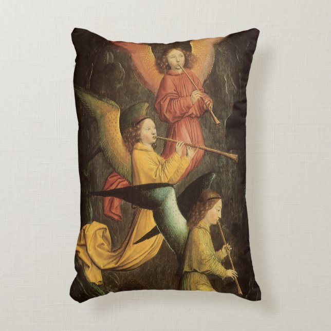 Choir of Angels by Simon Marmion, Renaissance Art Accent Pillow (Front(Vertical))