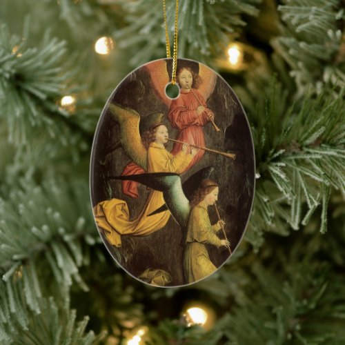 Choir of Angels by Simon Marmion, Renaissance Art Ceramic Ornament