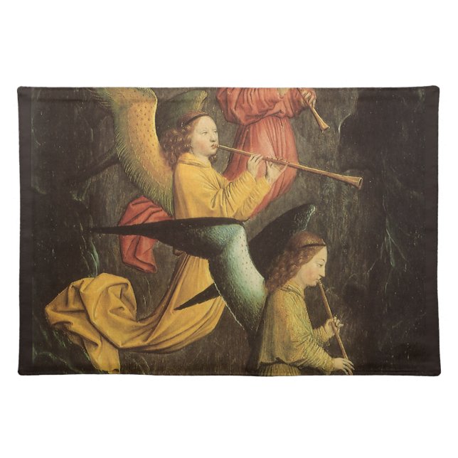 Choir of Angels by Simon Marmion, Renaissance Art Cloth Placemat (Front)