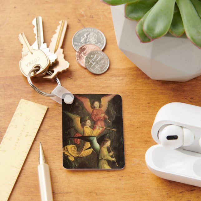 Choir of Angels by Simon Marmion, Renaissance Art Keychain (Desk)