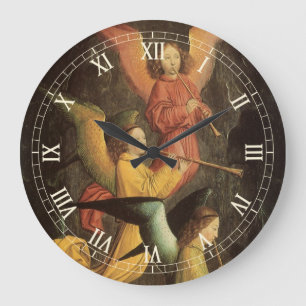 Choir of Angels by Simon Marmion, Renaissance Art Large Clock