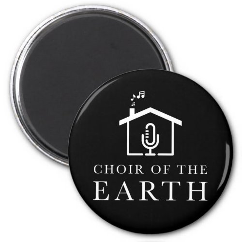 Choir of the Earth logo round black fridge magnet