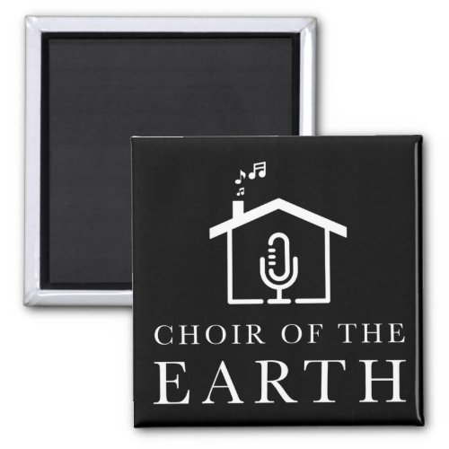 Choir of the Earth logo square black fridge magnet