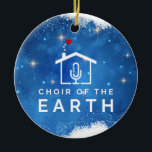 Choir of the Earth Logo - Winter Christmas - Blue Ceramic Ornament<br><div class="desc">Celebrate the joy of music and togetherness this winter season with this Choir of the Earth ceramic ornament, new for 2024. Adorned with delicate snowflakes and twinkles on a festive blue background, this versatile decoration is perfect for brightening your home during Christmas, Hanukkah, or any winter celebration. Ideal for Choir...</div>