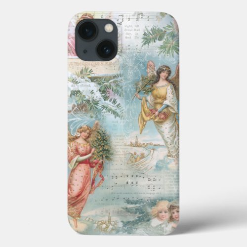 Choir of Vintage Christmas Winter Angels Collage iPhone 13 Case