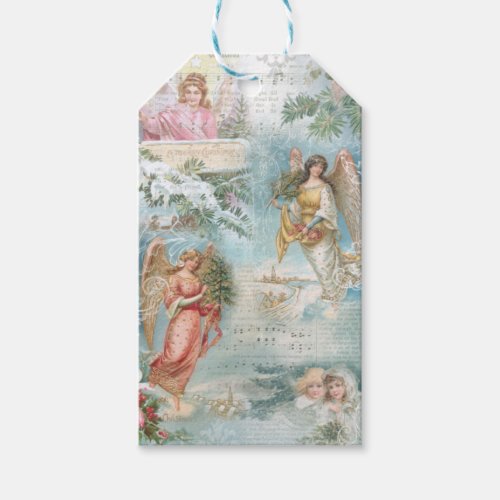 Choir of Vintage Christmas Winter Angels Ephemera Gift Tags