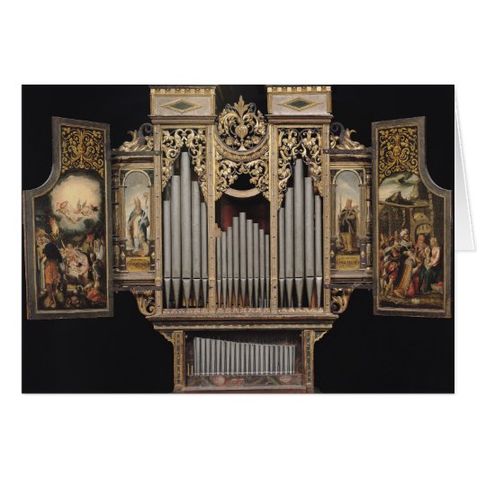 Choir organ with open panels cards (Front Horizontal)