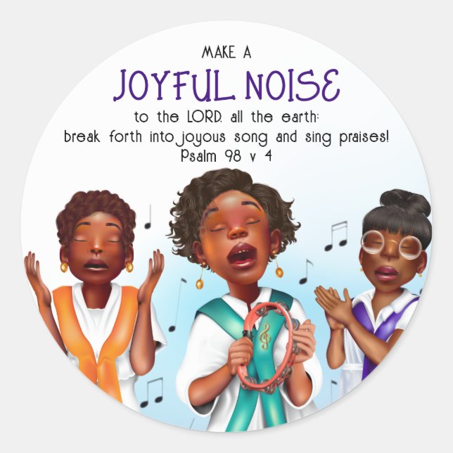 Choir Scripture Classic Round Sticker (Front)