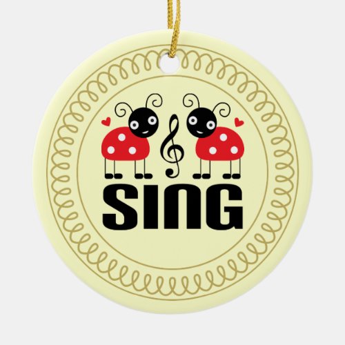 Choir Sing Ladybug Music Ornament Gift