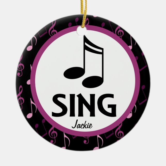 Choir Sing Personalized Music Christmas Ornament (Front)