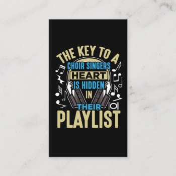Choir Singer Key To Heart Musical Orchestra Lover Business Card by Designer_Store_Ger at Zazzle