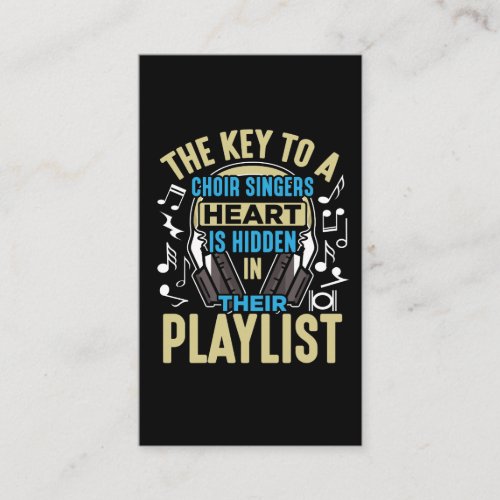 Choir Singer Key to Heart Musical Orchestra Lover Business Card