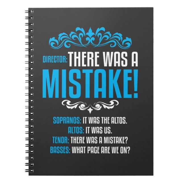 Choir Singer Musical Music Director Soprano Alto T Notebook (Front)