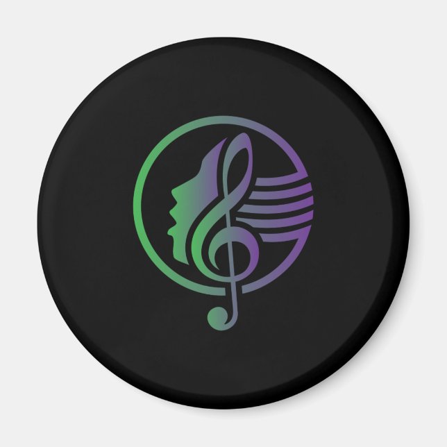 Choir Woman Chorus Singing Clef Choral Music Gift Magnet (Front)
