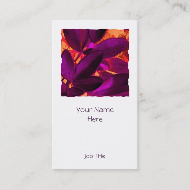 Choisya Autumn 3 square white portrait Business Card (Front)