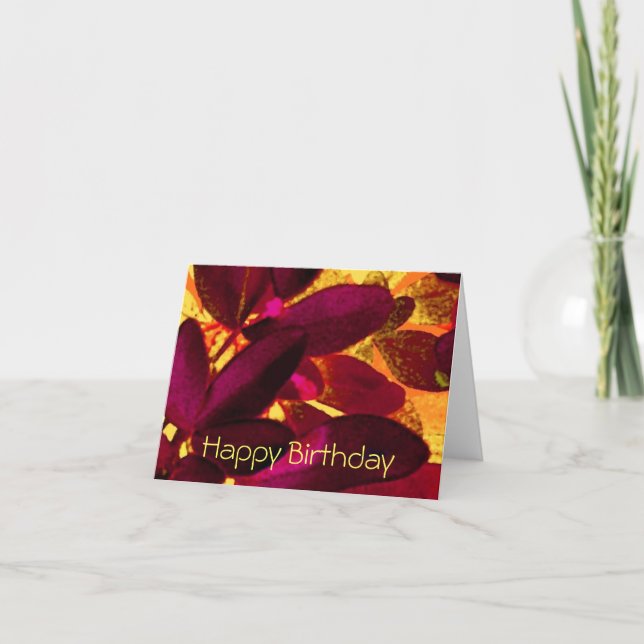 Choisya Autumn 'Happy Birthday'  note card (Front)