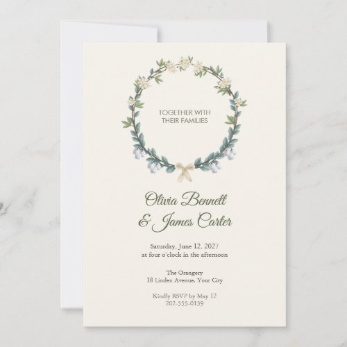 Choisya Wreath Wedding Invitation