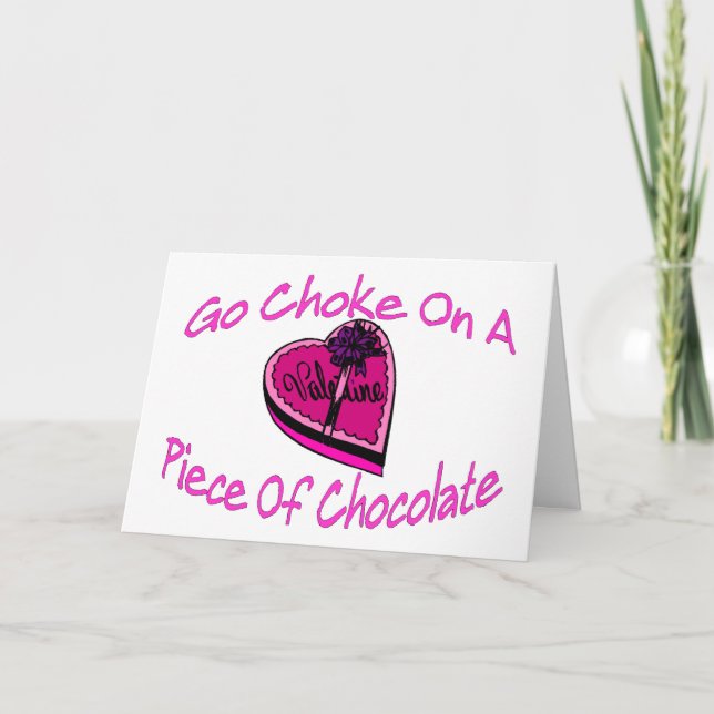 Choke On Chocolate Valentine Holiday Card (Front)