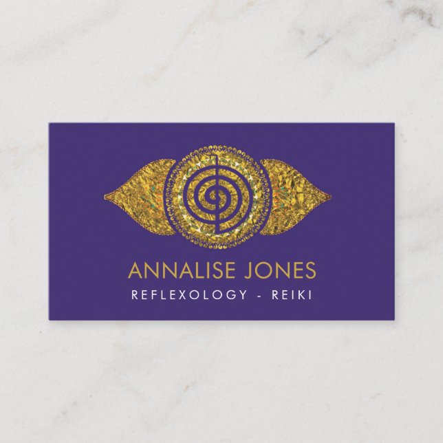 Choku Rei Symbol  Symbol in Golden  Lotus Business Card (Front)